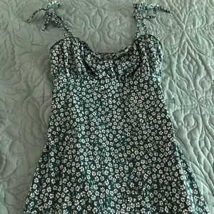 H&M green floral babydoll dress